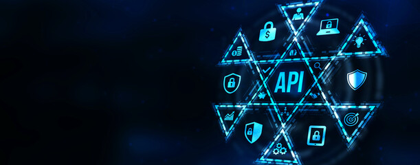 Internet, business, Technology and network concept. Application Programming Interface. Software development tool. 3d illustration.