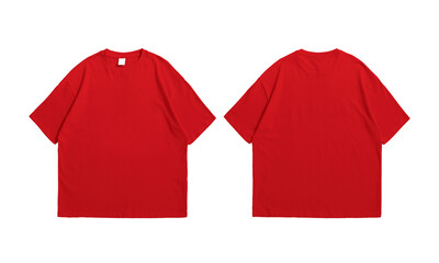 Sticker - Oversize red t-shirt front and back isolated background