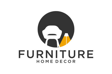 Wall Mural - minimalist furniture logo design, living room sofa, chair, couch, and living room lamp