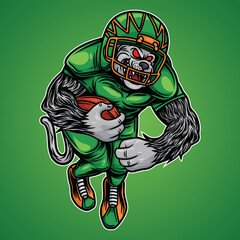 Sticker - Bulldog Mascot American Football Illustration