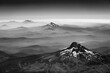 Mt Hood, Mt Jefferson and the Three Sisters from the Air
