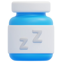 Sticker - sleeping pills 3d render icon illustration