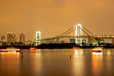 Fototapeta  - View of Tokyo Rainbow bridge at Sunset