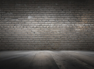 Canvas Print - old interior with brick wall