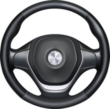 3d Illustration, Car Steering Wheel, Realistic 3d Icon