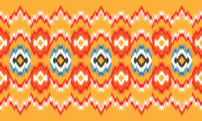 Ikat geometric folklore ornament. Tribal ethnic vector texture. Seamless striped pattern in Aztec style. Figure tribal embroidery. Indian, Scandinavian, Gyp sy, Mexican, folk pattern,Kente Cloth.