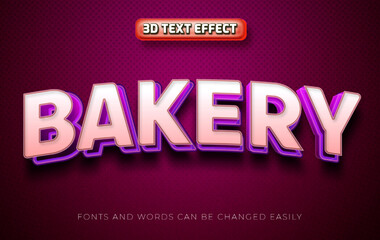 Wall Mural - Bakery 3d editable text effect style