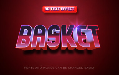 Wall Mural - Basket ball 3d editable text effect style