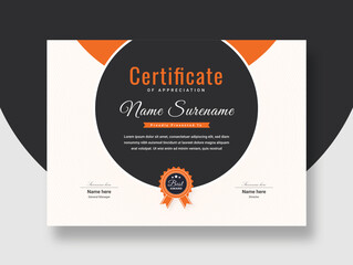 Creative certificate template with a clean and modern pattern, award diploma design template