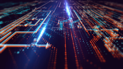 Poster - Technology background printed circuit board/Technology background of the abstract computer motherboard, can be used in the description of technological processes, science, education. 