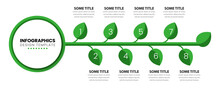 Infographic Template. Green Timeline With 8 Steps