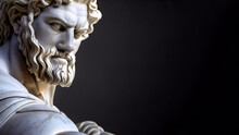Illustration Of A Renaissance Marble Statue Of Heracles. He Is The God Of Strength And Heroes, Heracles In Greek Mythology, Known As Hercules In Roman Mythology.