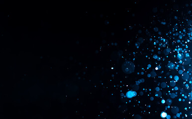 Wall Mural - abstract blue bokeh defocus glitter blur background.