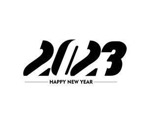 Wall Mural - 2023 Happy New Year Text Typography Design Patter, Vector illustration.