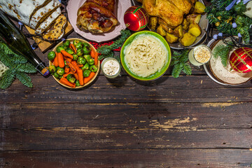 Festive Christmas dinner table