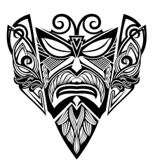 Viking mask vector for tshirt design or tattoo