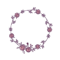 Wall Mural - hand drawn rose frame illustration