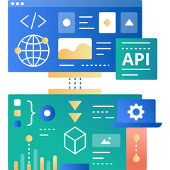 Api modeling icon vector web interface development