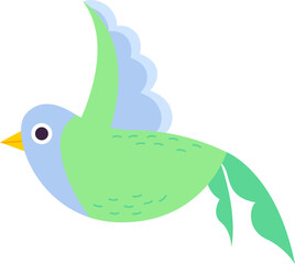 Poster - Flying cute bird cartoon illustration