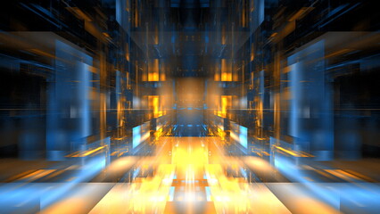 Wall Mural - luminous technological abstract background. digital technologies, cloud computing, digital future. 3