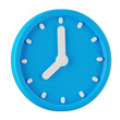 3d icon render of blue clock.