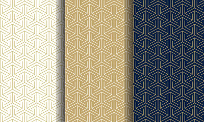Set of premium background as seamless pattern for luxury brand. Vector illustration.