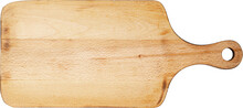 Wooden Cutting Board On A White Background, Close Up