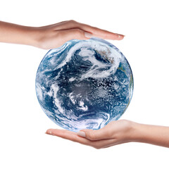Wall Mural - Two hands holding earth. Save the world concept. Earth day. Elements of this image furnished by NASA.