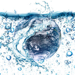 Wall Mural - Water scarcity concept on earth. Lack of water on world. Elements of this image furnished by NASA.
