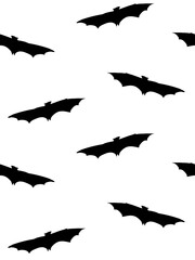 Poster - Vector seamless pattern of hand drawn doodle sketch black flying bat isolated on white background