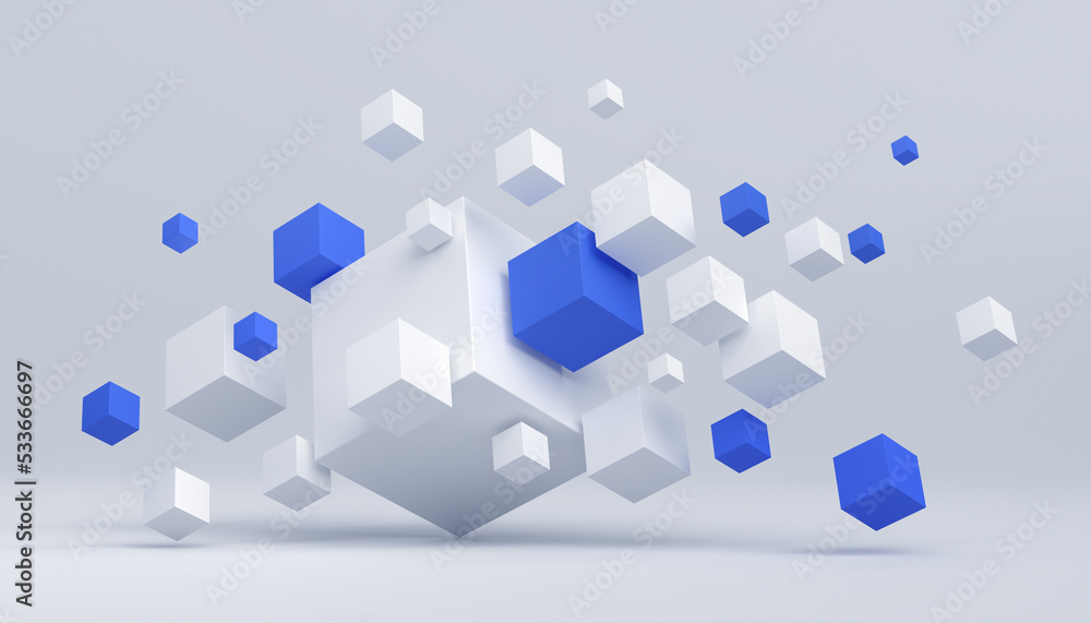 Abstract 3D Render of cubes Stock Illustration | Adobe Stock