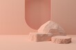Abstract geometric Stone and Rock scene, design for cosmetic or product display podium 3d render.	
