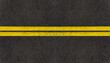 © Unclesam - Bandes jaunes doubles sur asphalte