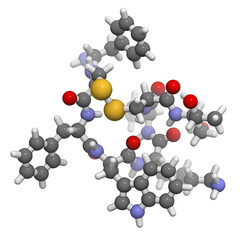 Canvas Print - Octreotide molecule, chemical structure.