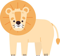 Wall Mural - lion cute animal zoo isolated clipart