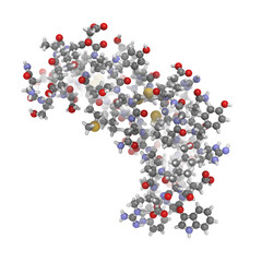 Canvas Print - Human epidermal growth factor (hEGF), chemical structure.