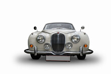 British Car Isolated On White Background, Front View