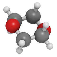 Wall Mural - Dioxane molecule, chemical structure