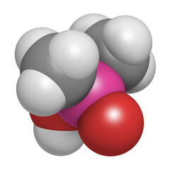 Poster - Cacodylic acid herbicide molecule (Agent Blue). Highly toxic organoarsenic compound. 3D rendering.