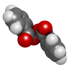 Poster - Benzoyl peroxide acne treatment drug, chemical structure.