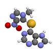 Azathioprine immunosuppressive drug, chemical structure.