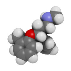 Sticker - Atomoxetine attention-deficit hyperactivity disorder (ADHD) drug, chemical structure.