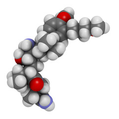 Canvas Print - Aliskiren hypertension or high blood pressure drug (renin inhibitor class), chemical structure.