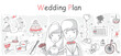© virinaflora - Doodle wedding set for invitation cards, including template design decorative elements