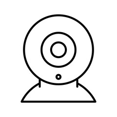 Wall Mural - webcam icon. black linear camera icon. vector illustration. webcam symbol
