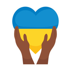 Canvas Print - hands with ukraine heart