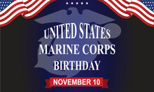 Marine Corps Birthday Background With Silhouette Of The Emblem And Date Of The Birthday 