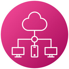 Wall Mural - Cloud Connection Icon Style