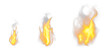 Leinwandbild Motiv Fire PNG. Realistic Fire Flames with smoke and sparkles transparent on without background. Burning red wildfire flames set, burn bonfire silhouette and blazing fiery spurts of flame