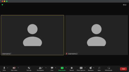 Template video conference user interface. Online conference meeting. Video conference icon. Concept of social remote media. Meeting App Flat Vector.